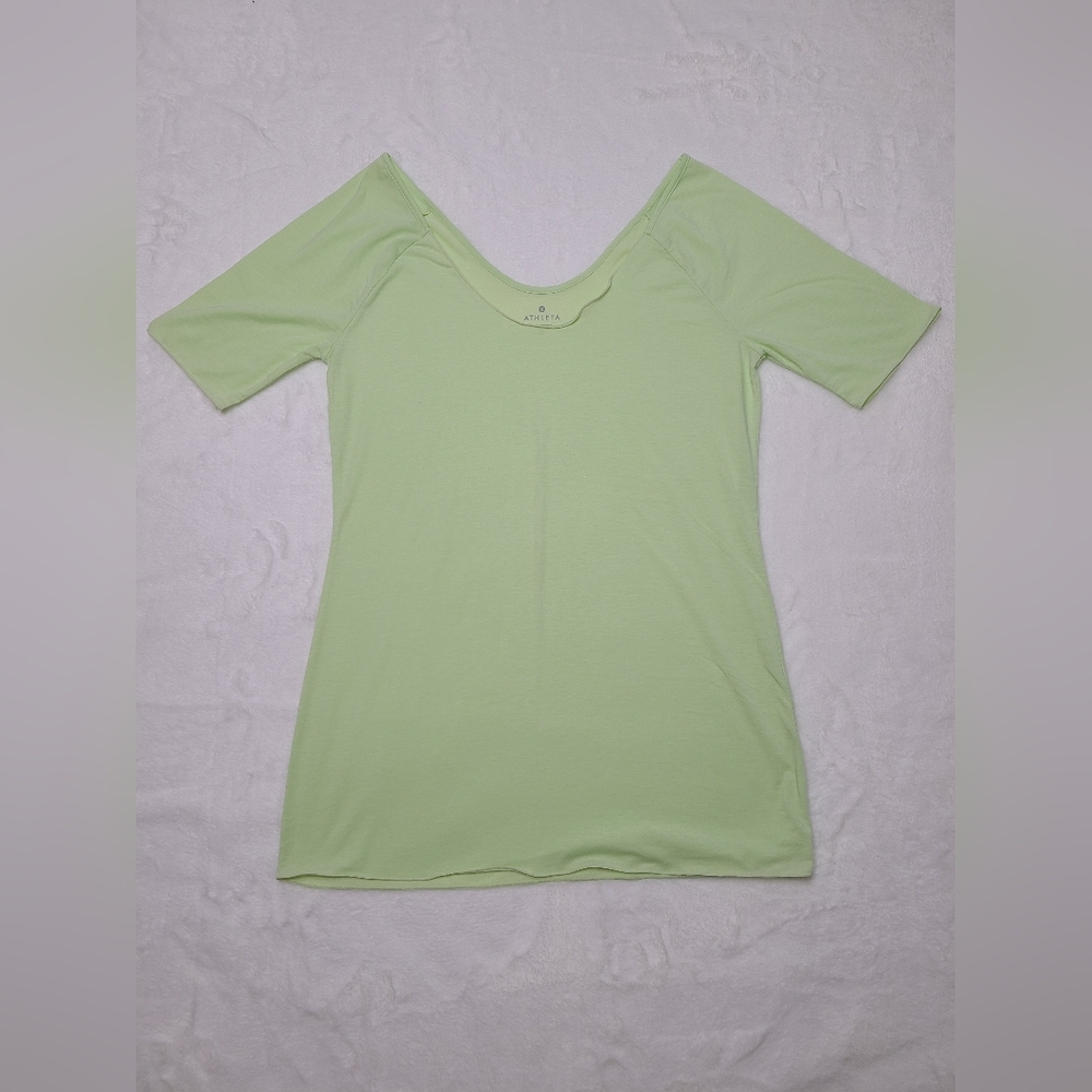 Athleta Womens Top Short Sleeve Shirt Green Size  S